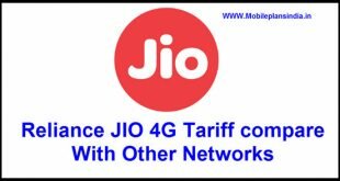 Reliance JIO 4G Tariff compare With Other Networks